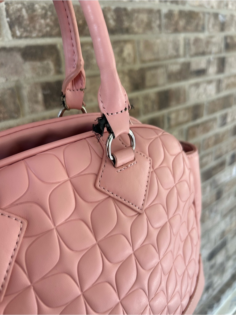 Paris Hilton Pink Satchel Bowler Bag w/ Heart Coin Purse Charm Y2K Barbiecore - Picture 11 of 16